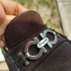 Ferragamo LOGO shoes New Condition suede Leather